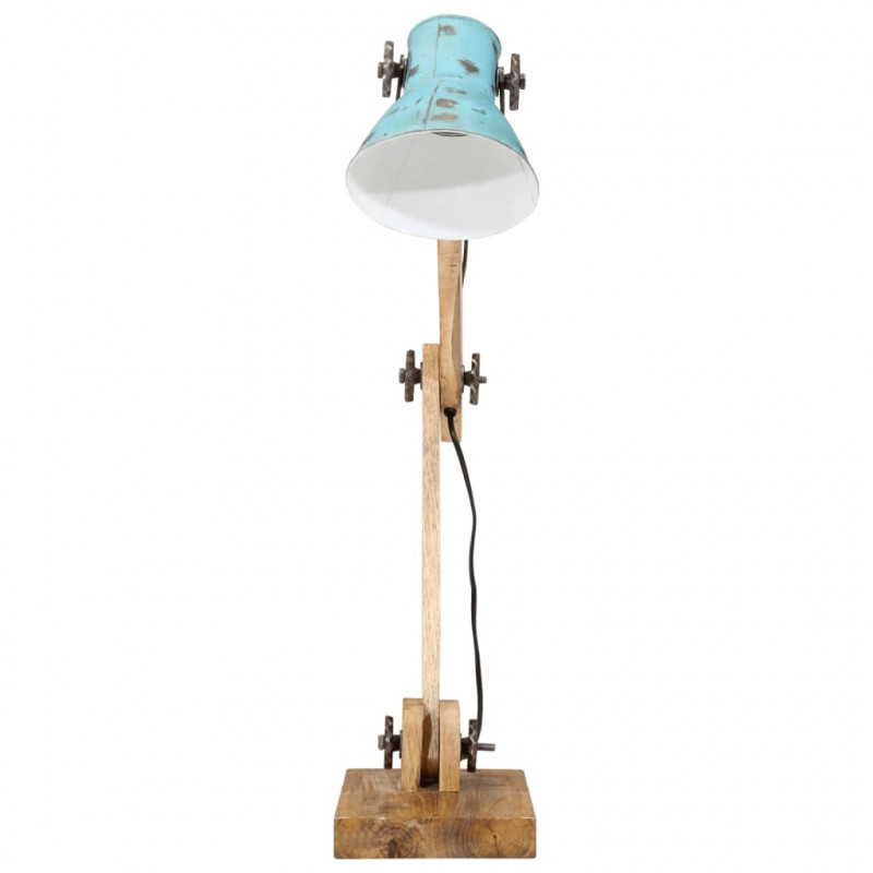 Lampa stołowa, 25 W, postarzany niebieski, 23x18x96 cm, E27