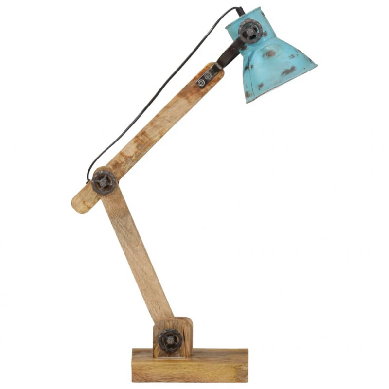 Lampa stołowa, 25 W, postarzany niebieski, 23x18x96 cm, E27