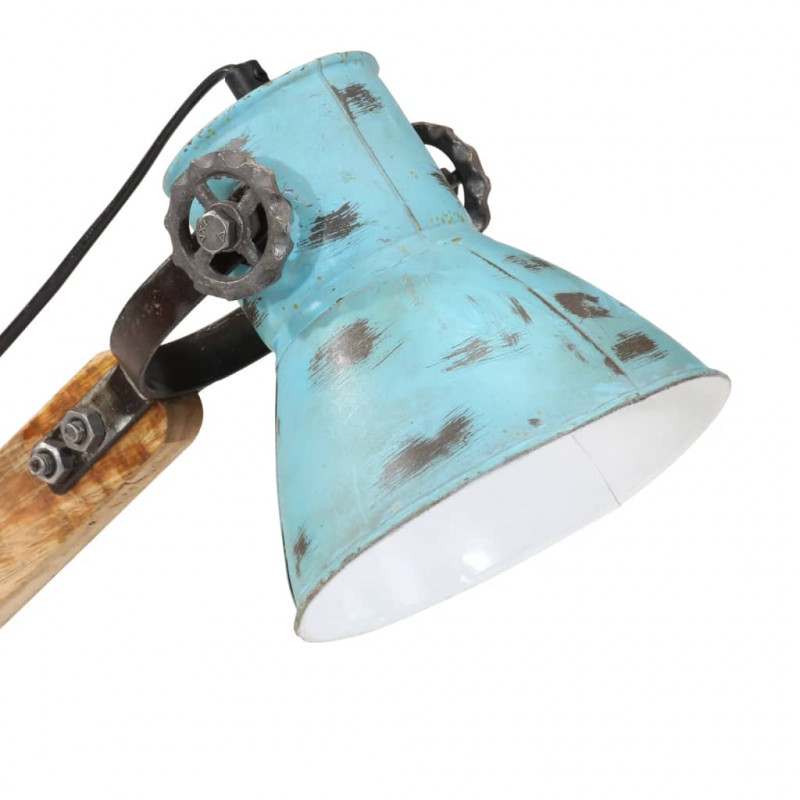 Lampa stołowa, 25 W, postarzany niebieski, 23x18x96 cm, E27