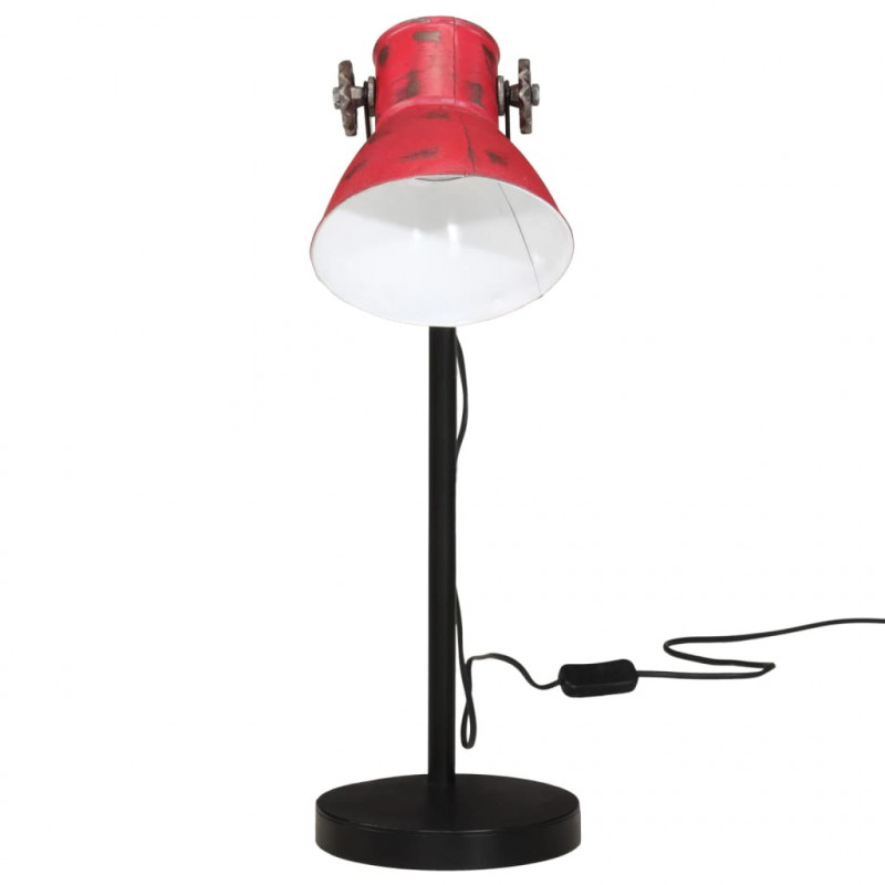 Lampa stołowa, 25 W, postarzany czerwony, 17x17x60 cm, E27