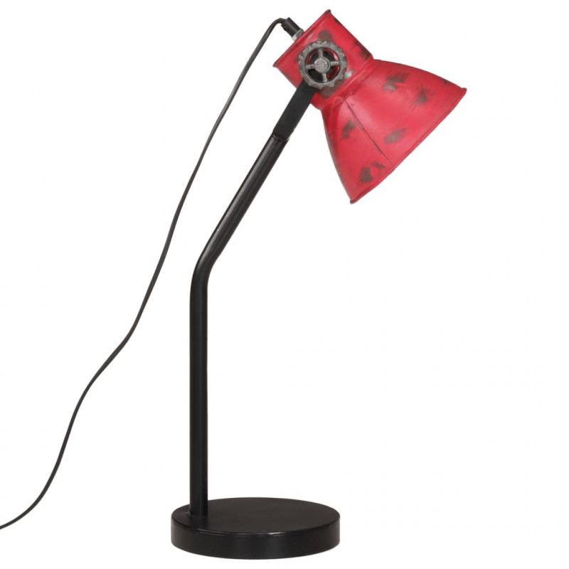 Lampa stołowa, 25 W, postarzany czerwony, 17x17x60 cm, E27