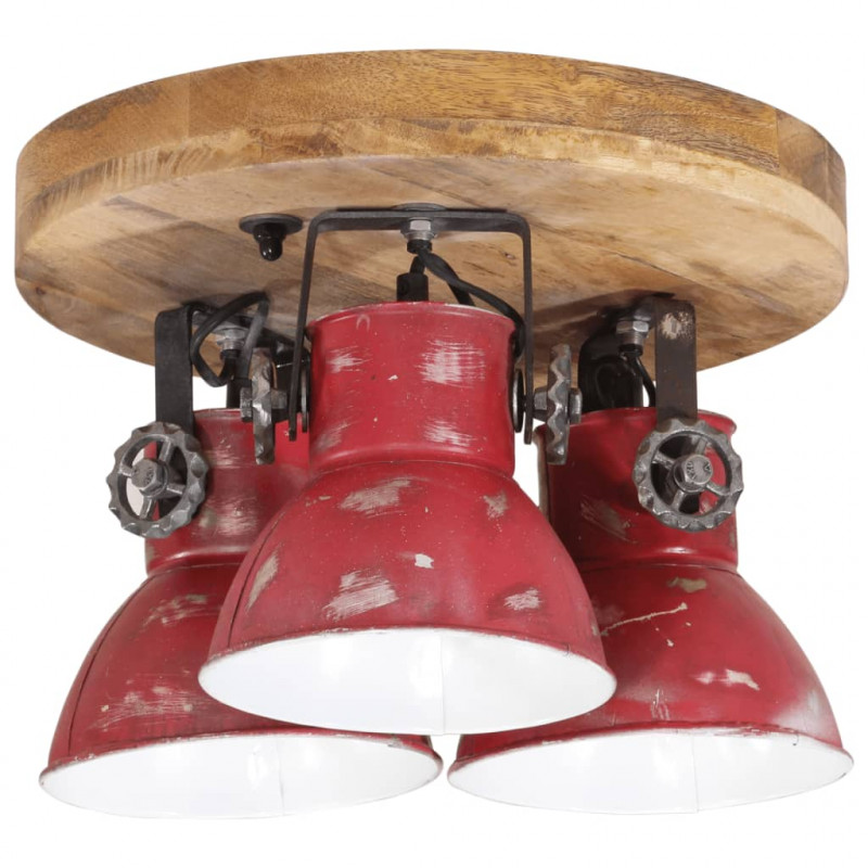 Lampa sufitowa, 25 W, postarzany czerwony, 35x35x25 cm, E27