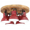 Lampa sufitowa, 25 W, postarzany czerwony, 50x50x25 cm, E27