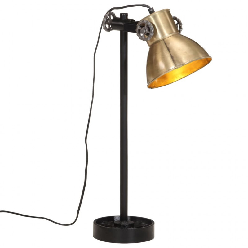 Lampa stołowa, 25 W, antyczny mosiądz, 15x15x55 cm, E27