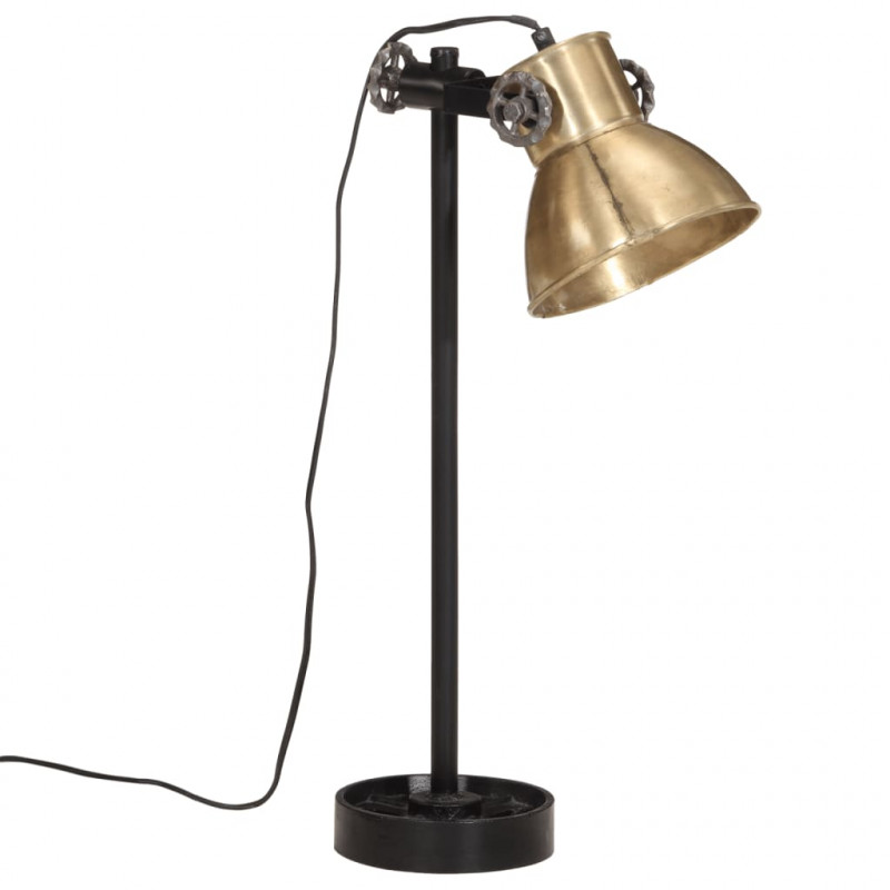 Lampa stołowa, 25 W, antyczny mosiądz, 15x15x55 cm, E27
