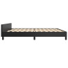 Rama łóżka z zagłówkiem bez materaca, czarna, 200x200 cm