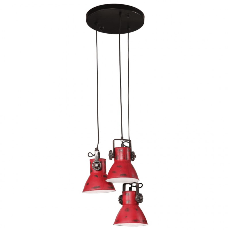 Lampa sufitowa, 25 W, postarzany czerwony, 30x30x100 cm, E27