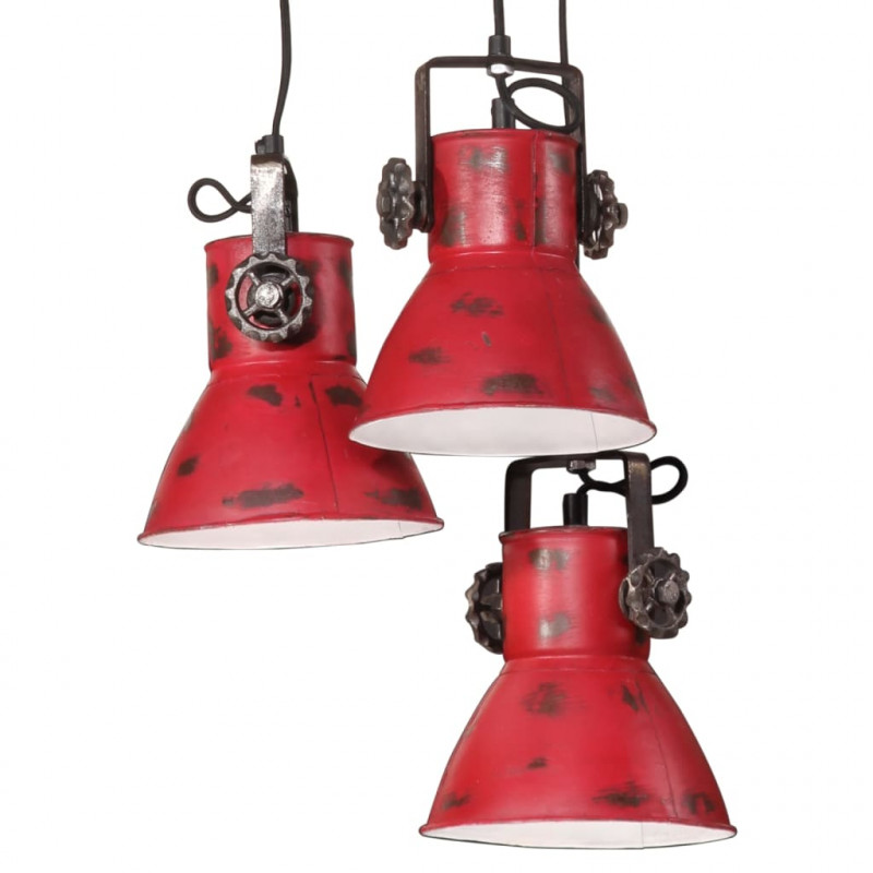 Lampa sufitowa, 25 W, postarzany czerwony, 30x30x100 cm, E27
