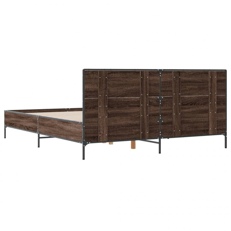 Rama łóżka, brązowy dąb, 120x190 cm, materiał drewnopochodny