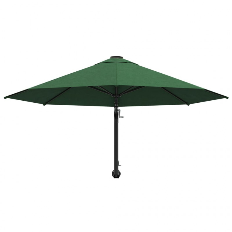 Parasol ścienny na metalowym słupku, 300 cm, zielony
