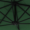 Parasol ścienny na metalowym słupku, 300 cm, zielony