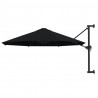 Parasol ścienny na metalowym słupku, 300 cm, czarny