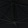 Parasol ścienny na metalowym słupku, 300 cm, czarny