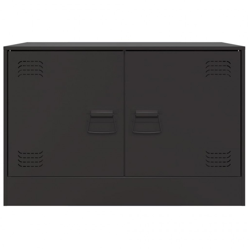 Szafka pod telewizor, czarna, 67x39x44 cm, stalowa