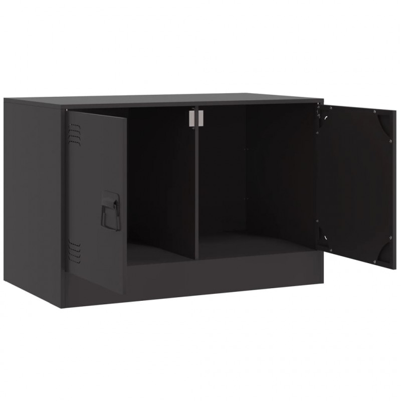 Szafka pod telewizor, czarna, 67x39x44 cm, stalowa