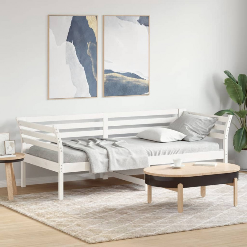 Łóżko dzienne bez materaca, białe, 80x200 cm, drewno sosnowe