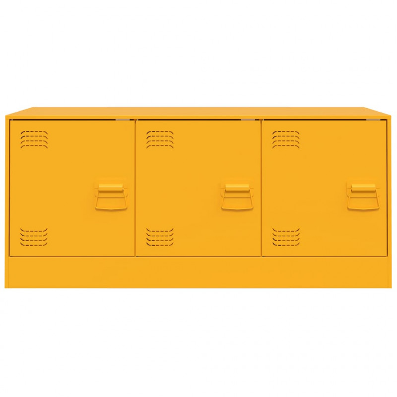 Szafka pod telewizor, musztardowa, 99x39x44 cm, stalowa