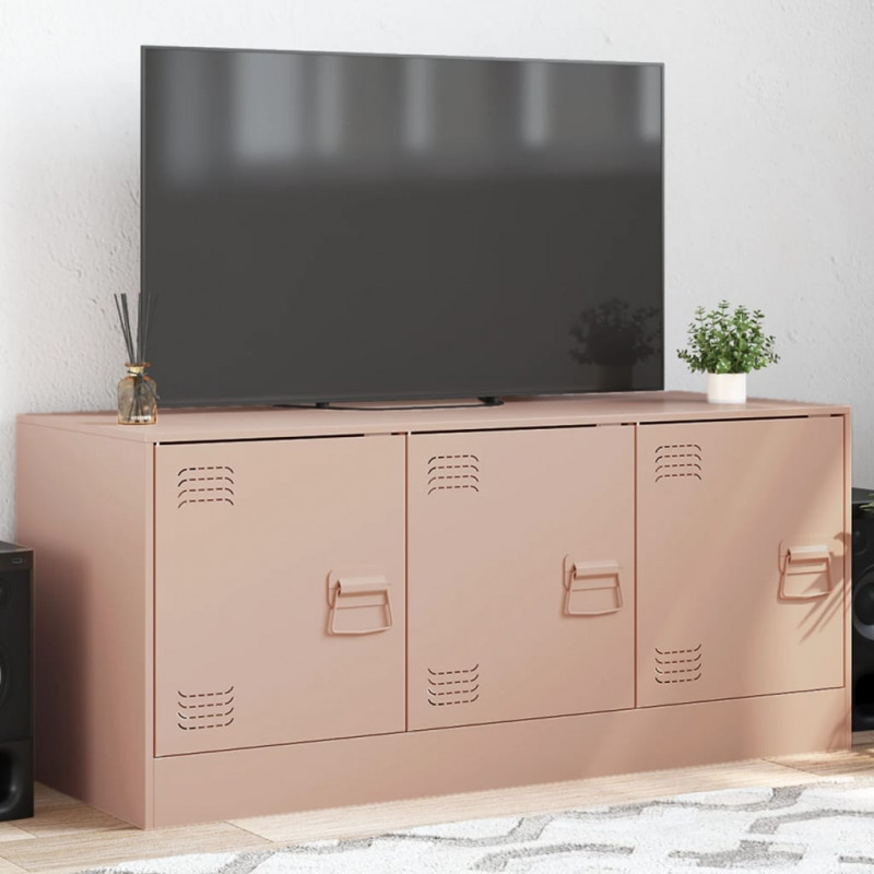 Szafka pod telewizor, różowa, 99x39x44 cm, stalowa