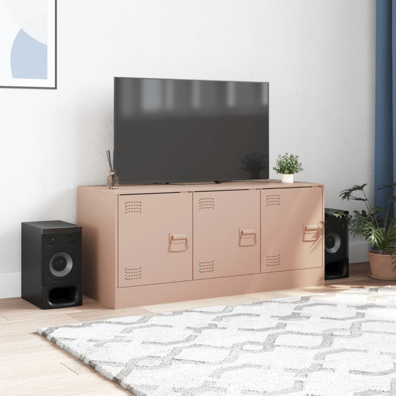 Szafka pod telewizor, różowa, 99x39x44 cm, stalowa