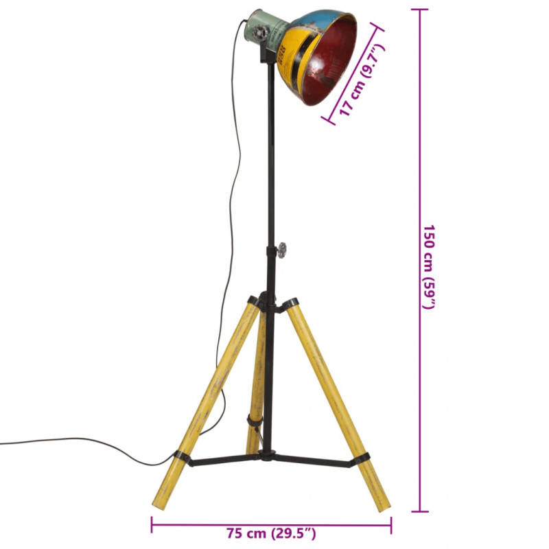 Lampa stojąca, 25 W, wielokolorowa, 75x75x90-150 cm, E27