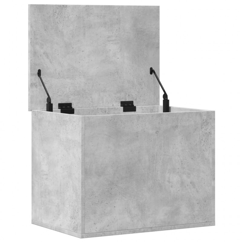 Skrzynia, szarość betonu, 60x42x46 cm, materiał drewnopochodny