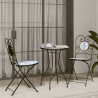 Składane krzesła bistro, 2 szt,. niebiesko-białe, ceramiczne