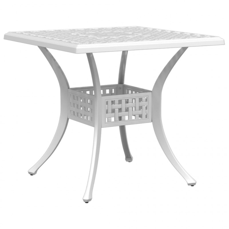 3-częściowy zestaw mebli bistro, biały, odlewane aluminium