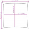 Żagiel przeciwsłoneczny, 160 g/m², pomarańcz, 3,6x3,6 m, HDPE
