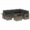 8-cz. zestaw mebli ogrodowych z poduszkami, szary, polirattan