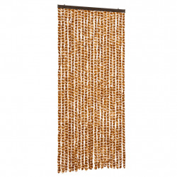 Zasłona przeciwko owadom, ochra i biel, 90x220 cm, szenil