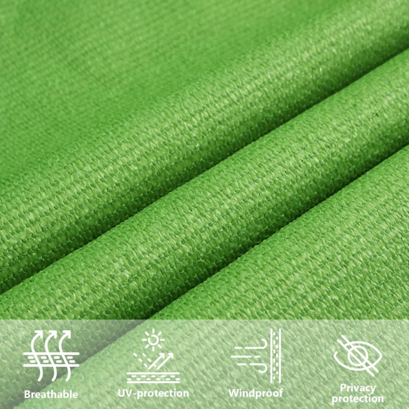 Żagiel przeciwsłoneczny, 160 g/m², jasnozielony, 3x3 m, HDPE