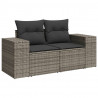 6-cz. zestaw mebli ogrodowych z poduszkami, szary, polirattan