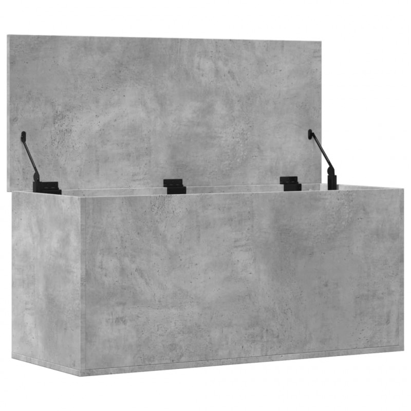 Skrzynia, szarość betonu, 100x42x46 cm, materiał drewnopochodny