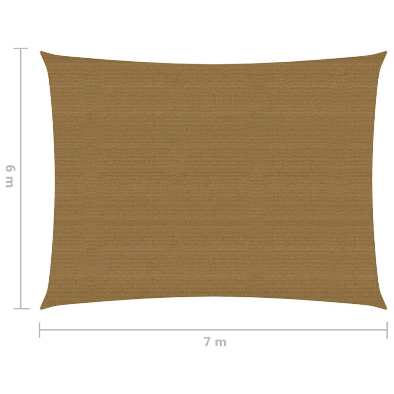 Żagiel przeciwsłoneczny, 160 g/m², taupe, 6x7 m, HDPE
