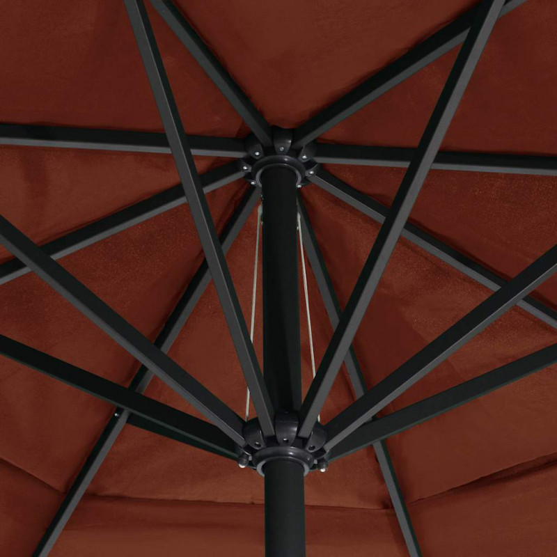 Parasol ogrodowy na aluminiowym słupku, 600 cm, terakota