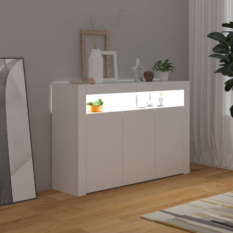Szafka z oświetleniem LED, biała, 115,5 x 30 x 75 cm
