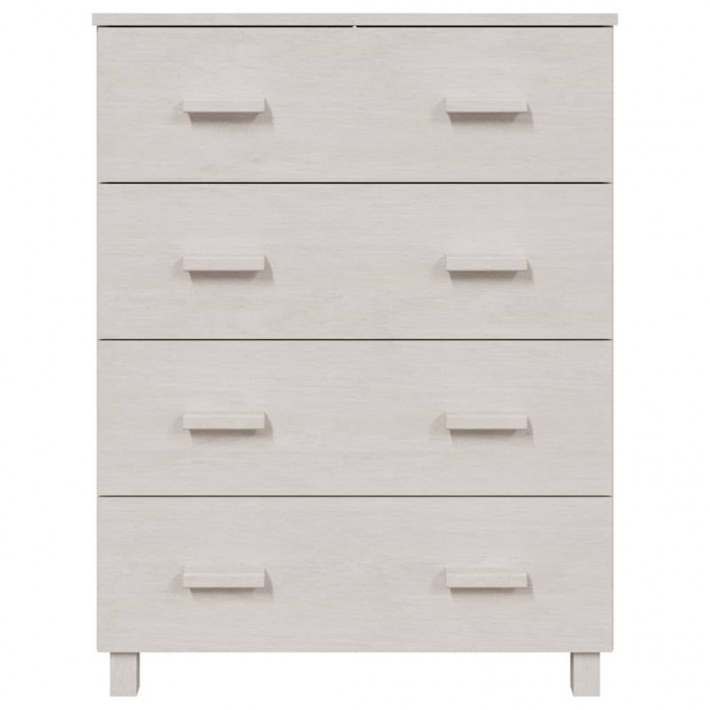 Komoda HAMAR, biała, 79x40x103,5 cm, lite drewno sosnowe
