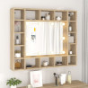 Szafka z lustrem i oświetleniem LED, dąb sonoma, 91x15x76,5 cm
