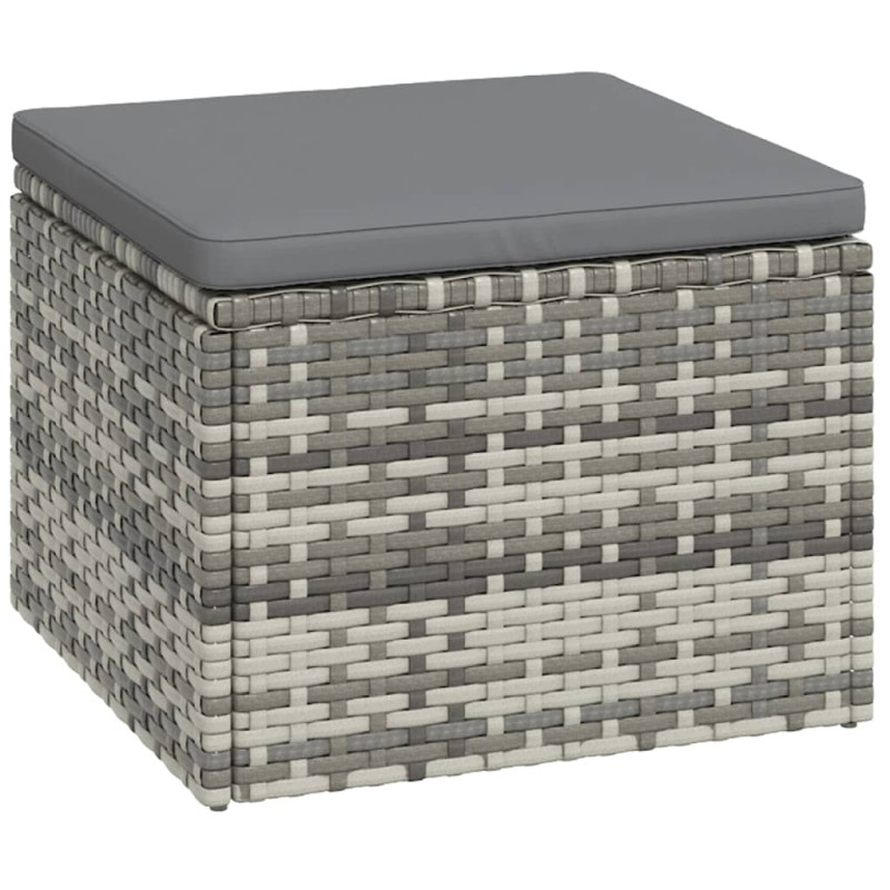 3-cz. zestaw wypoczynkowy do ogrodu, poduszki, szary rattan PE