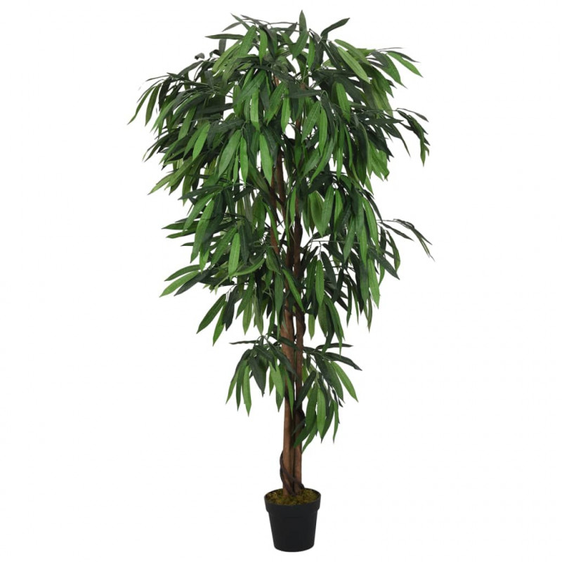 Sztuczne drzewko mango, 300 liści, 80 cm, zielone