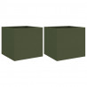 Donice, 2 szt., oliwkowa, 32x30x29 cm, stal