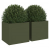 Donice, 2 szt., oliwkowa, 32x30x29 cm, stal