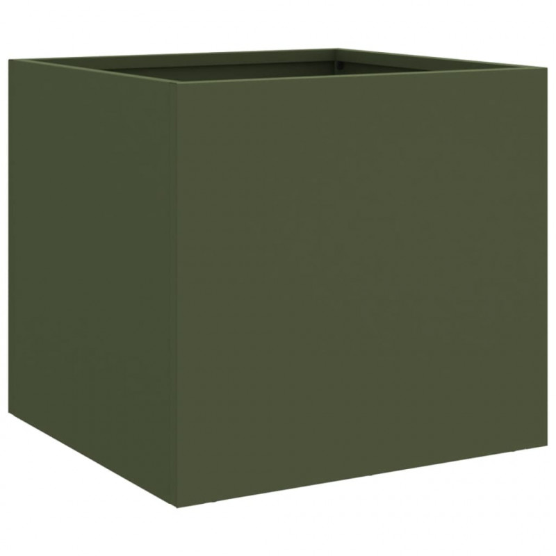 Donice, 2 szt., oliwkowa, 32x30x29 cm, stal