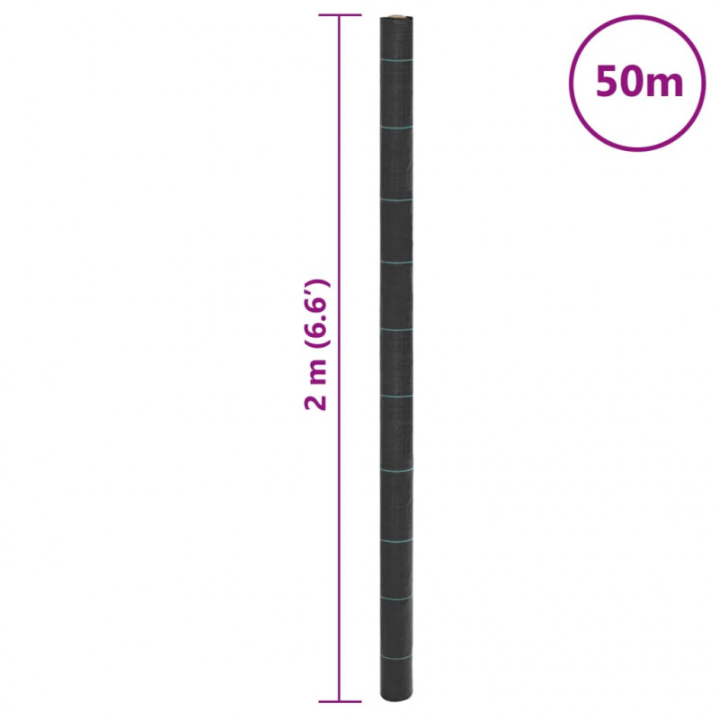 Agrowłóknina antychwastowa, czarna, 2x50 m, PP