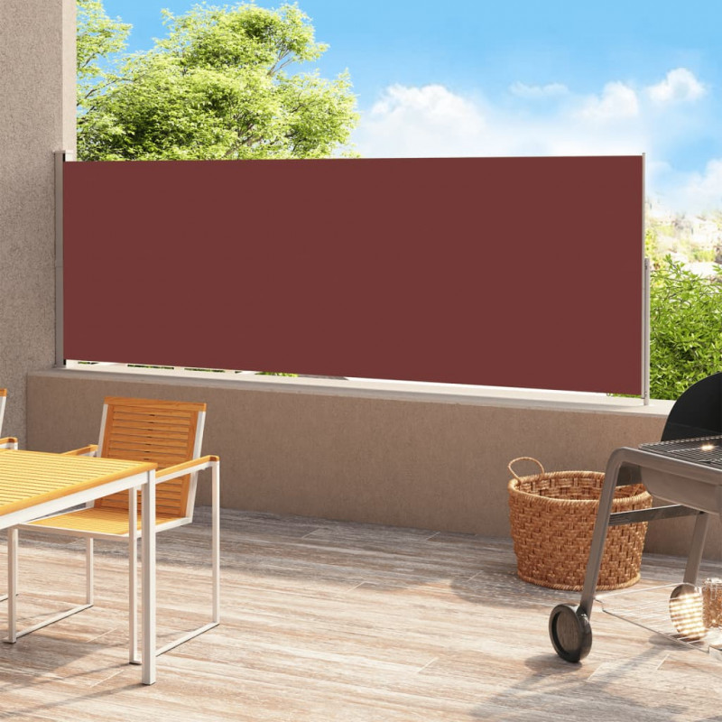 Zwijana markiza boczna na taras, 220x500 cm, brązowa