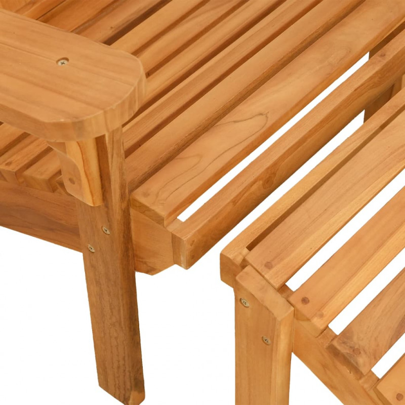 Krzesło ogrodowe Adirondack z podnóżkiem, lite drewno tekowe