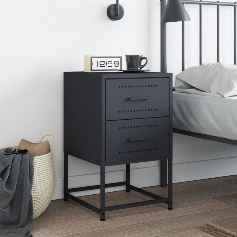 Szafka nocna, antracytowa, 36x39x60,5 cm, stal