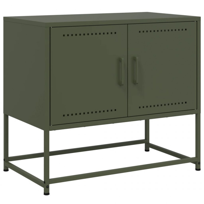 Szafka pod telewizor, oliwkowa, 68,5x39x60,5 cm, stalowa