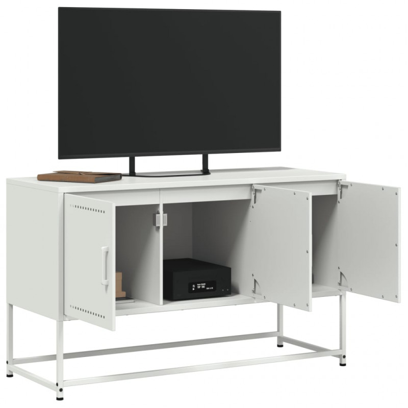 Szafka pod telewizor, biała, 100,5x39x60,5 cm, stalowa