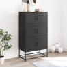 Szafka, czarna, 68,5x38,5x123,5 cm, stal